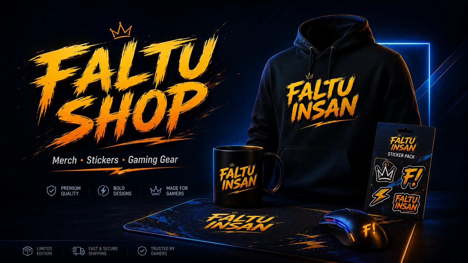 FALTU SHOP merch section